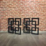 Labirent Kareli Metal Masa Ayağı – Dekoratif Tasarım